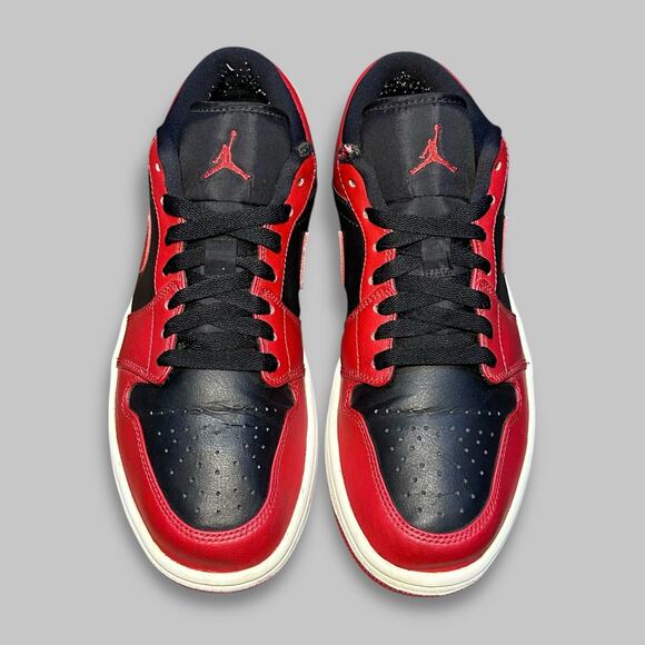 Air Jordan 1 Low “Bred” Black Red Men’s Sneakers - Size 8 - Picture 3 of 8